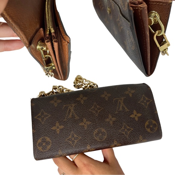 Vintage Louis Vuitton Sarah Wallet modified with crossbody chain - Picture 3 of 4